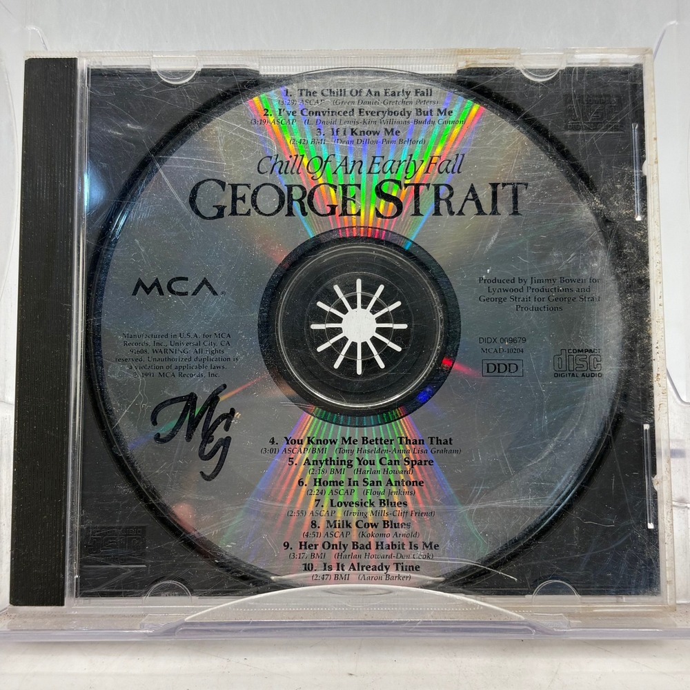 George Strait Chill Of An Early Fall CD MCA‎ 1991 Country Music MCAD-10204